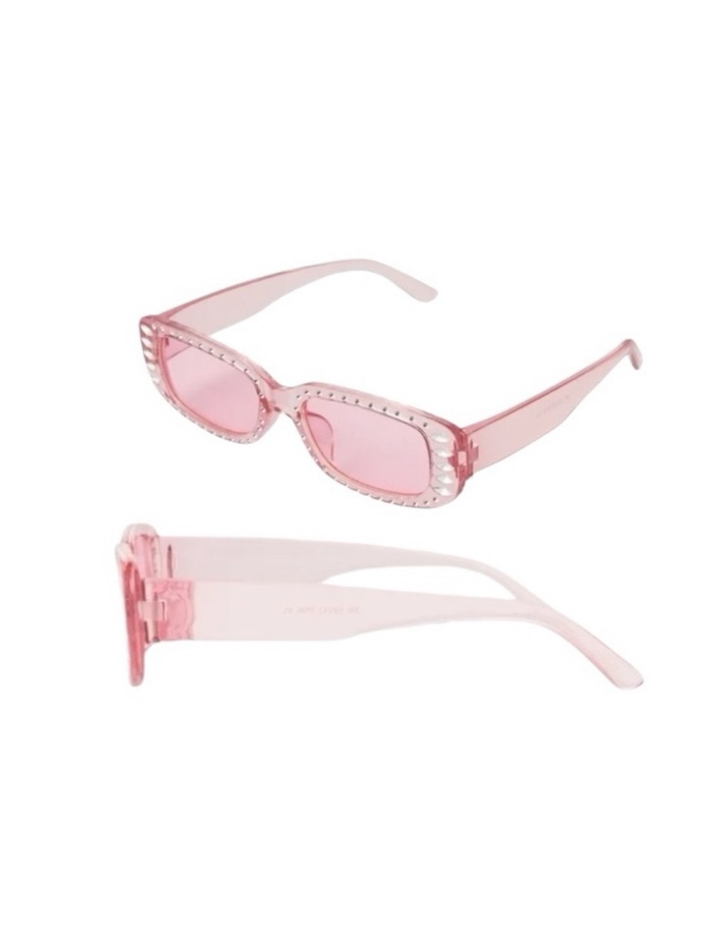 No Boundaries Rectangle Pink Sunglasses
